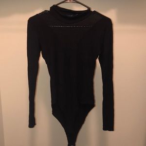Sexy black mesh leotard